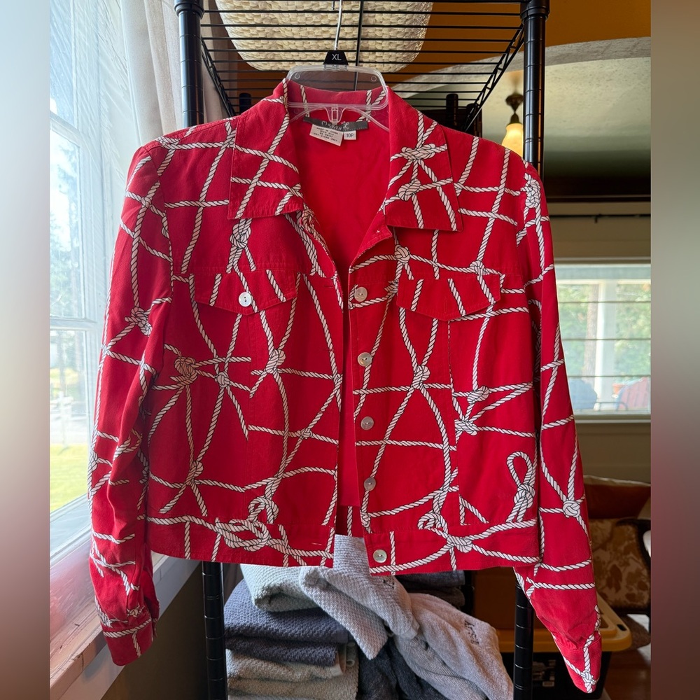 Red Silk Nautical Jacket